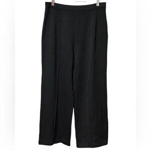 St. John Collecton By Marie Gray Santana Knit Black Cropped Wide Leg Pants 10